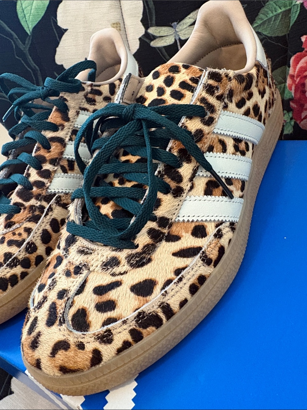 adidas Leopard Print Campus Sneakers in Tan, Black & White - Picture 9 of 13